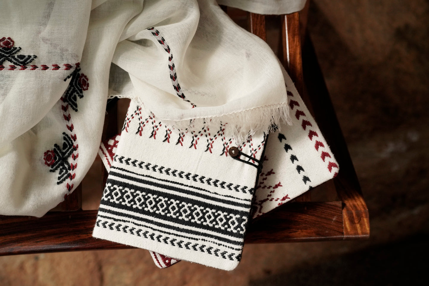 The Nilgiri Journal, GI-tagged Toda hand-embroidered sleeve with A5 ruled notebook, Nilgiris artisan