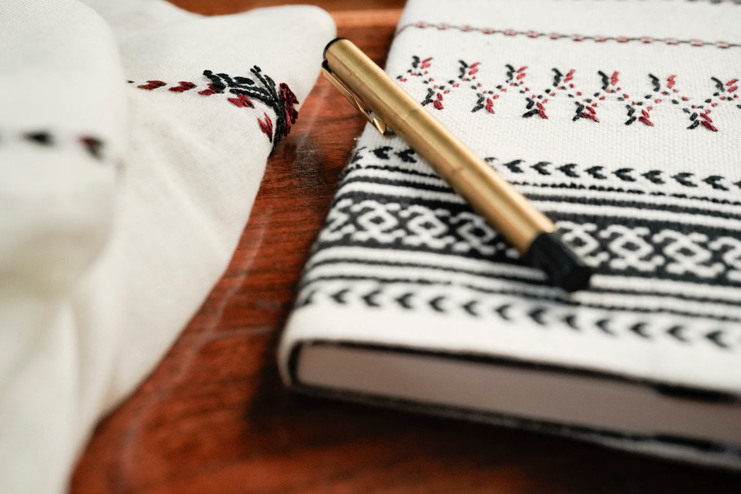 Nilgiri Journal in reusable cotton dust bag, luxury artisan gifting from Coonoor & Co