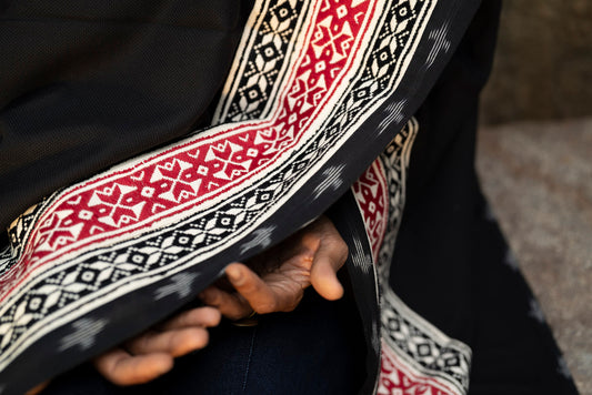 Fourfold — Black Panel Shawl