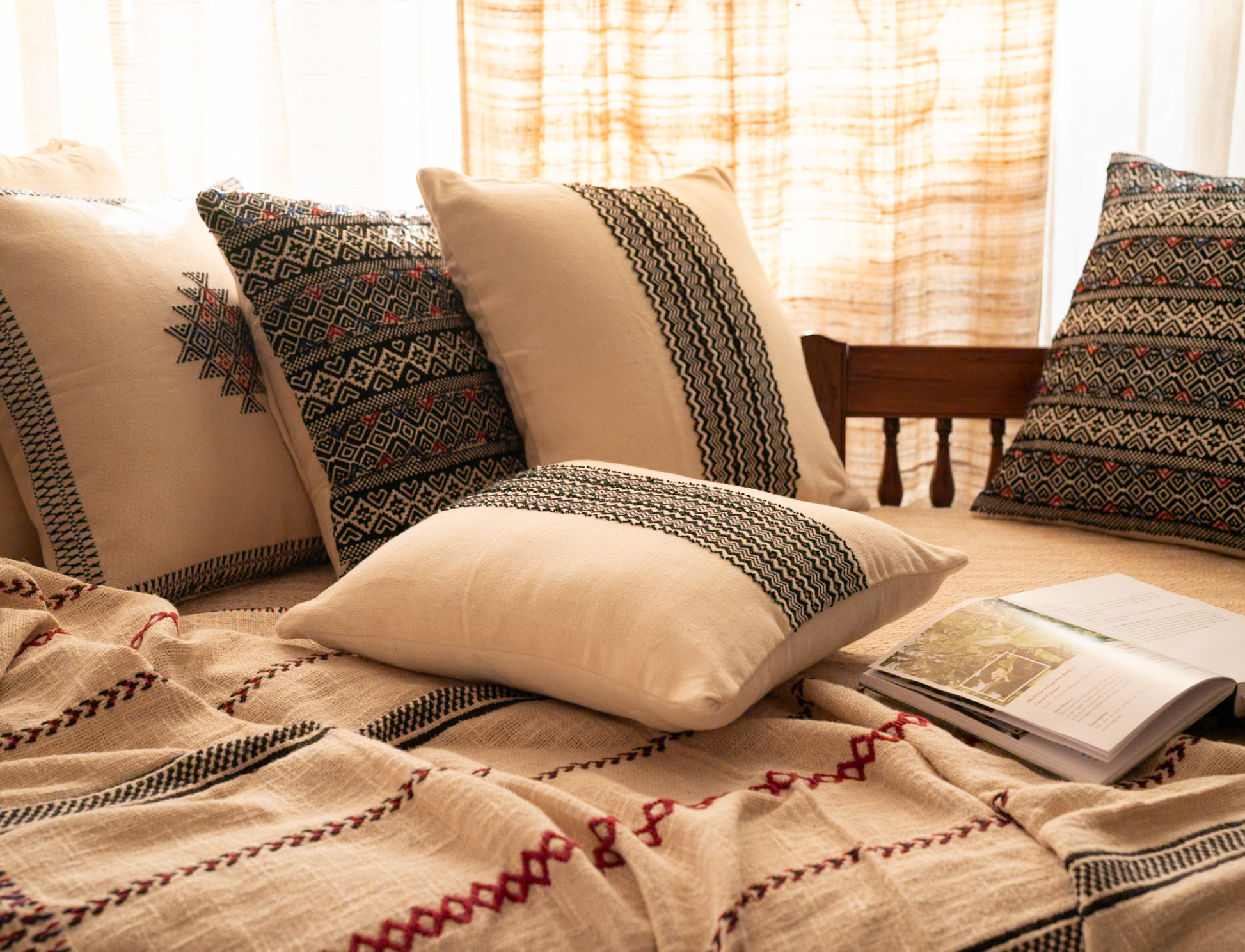 Stillness Throw in reusable cotton dust bag, Coonoor & Co artisan gifting